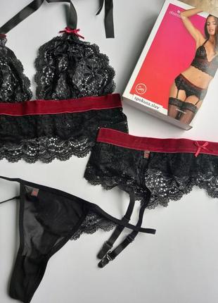 Вишуканий комплект дівочої білизни л/хл obsessive rossita  set обсессив