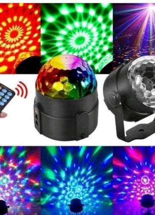 Диско шар мини цветомузыка led party light с пультом
280-001 фото