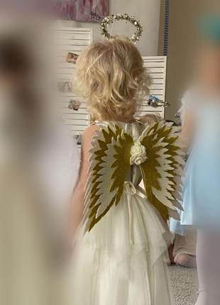 Крылья ангела белые золотые крылья айвори украшение молочные крылья ангела1 фото