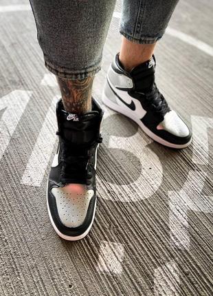 Кросівки nike air jordan 1 retro high silver toe2 фото