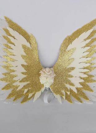 Крылья ангела  золотые  крила айвори украшение молочные крила янгола6 фото