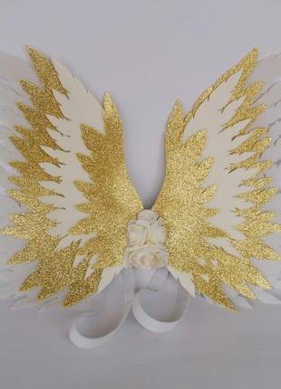 Крылья ангела  золотые  крила айвори украшение молочные крила янгола7 фото