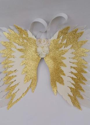 Крылья ангела  золотые  крила айвори украшение молочные крила янгола2 фото