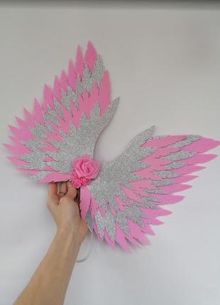 Крылья единорога розовые  единорог украшение розовый3 фото