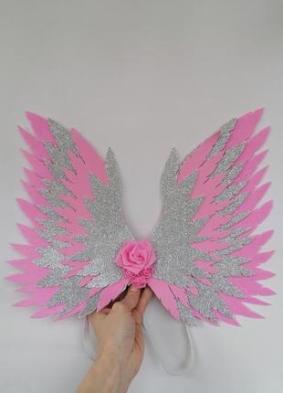 Крылья единорога розовые  единорог украшение розовый2 фото