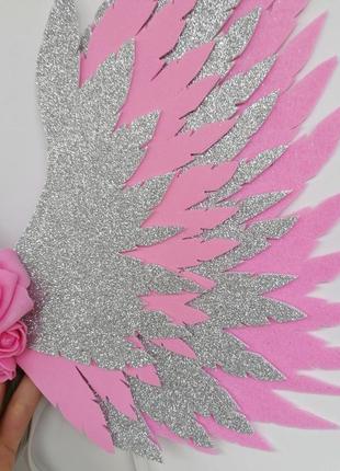 Крылья единорога розовые  единорог украшение розовый4 фото