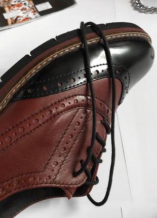 Натуральные кожаные туфли tamaris (броги, дерби, оксфорды)7 фото