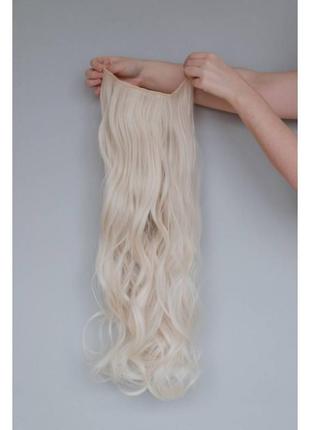 Волосся на шпильках накладне блонд платиновий2 фото