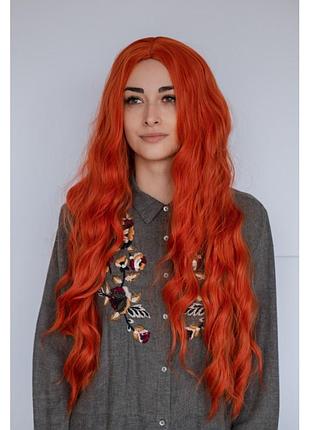 Парик рыжий длинные волосы волнистые