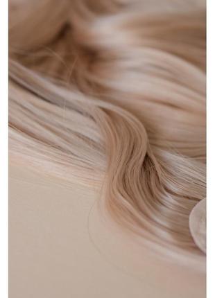 Накладні треси хвилясте волосся блонд термоволокно3 фото