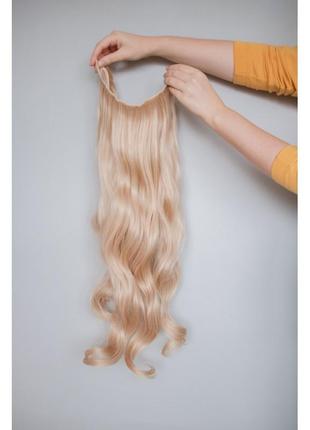 Накладні треси хвилясте волосся блонд термоволокно2 фото