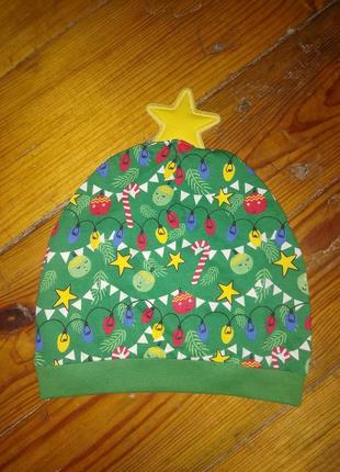 Новорічна шапочка ялинка з зіркою піддіток унісекс6 фото