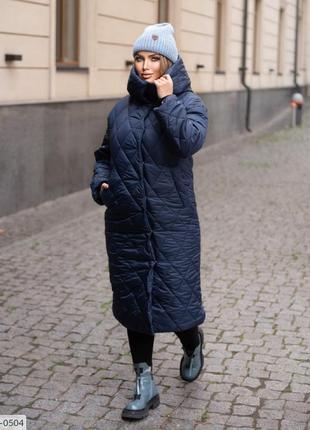 Женское зимнее стеганное пальто размеры 42-522 фото