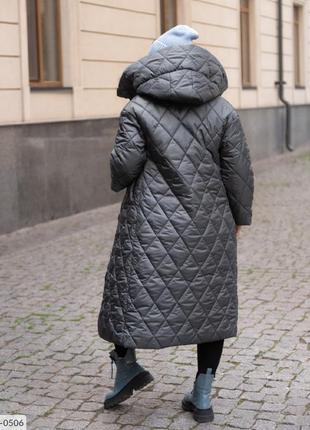Женское зимнее стеганное пальто размеры 42-525 фото