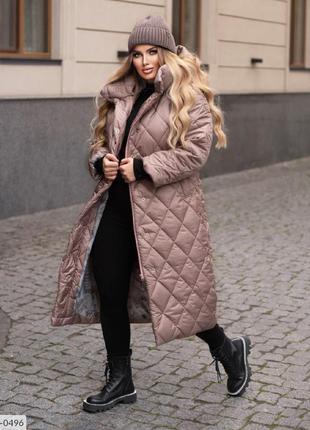 Женское зимнее стеганное пальто размеры 42-523 фото