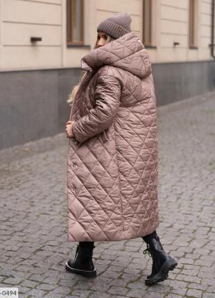 Женское зимнее стеганное пальто размеры 42-528 фото