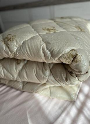 Элитное зимнее теплое одеяло из овечьей шерсти 175х2105 фото