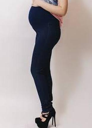 Синие джинсы скинни стрейч для беременных с резинкой вставкой для живота американки h&m mama slim1 фото