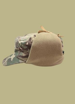 Зимняя кепка теплая тактическая камуфляжная военная мультикам мм14 на флисе бейсболка всу
