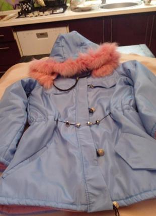 Куртка зимова на кулісці з каптуром1 фото