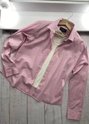 Розовая котоновая рубашка на пуговицах в стиле zara3 фото