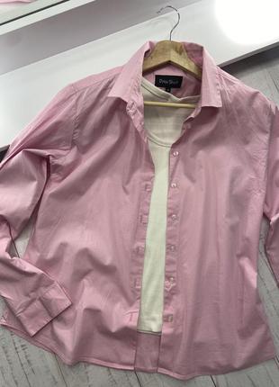 Розовая котоновая рубашка на пуговицах в стиле zara2 фото