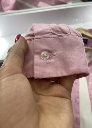 Розовая котоновая рубашка на пуговицах в стиле zara6 фото