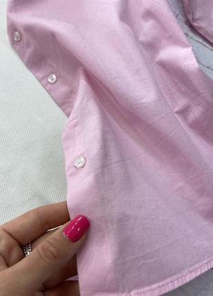 Розовая котоновая рубашка на пуговицах в стиле zara7 фото