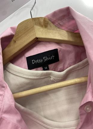 Розовая котоновая рубашка на пуговицах в стиле zara5 фото