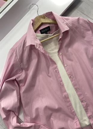 Розовая котоновая рубашка на пуговицах в стиле zara4 фото