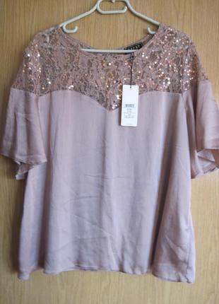. Нова блузка з мереживом "lipsy london" р. 52