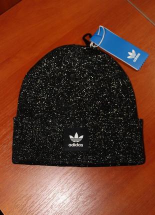 Adidas originals adicolor cuff knit glitter h35541 unisex оригінал шапка з бльосками !1 фото