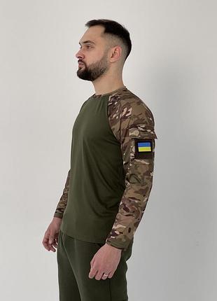 Лонгслив хаки c камуфляжем 'fores