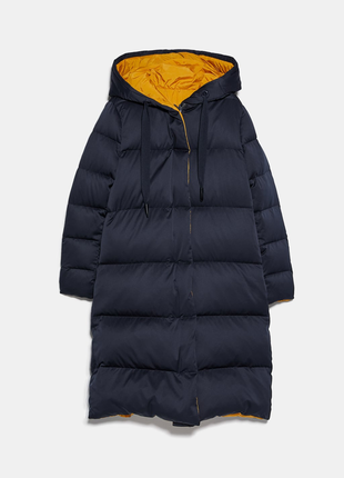 Новий.пуховик зимовий двосторонній бренду zara reversible down puffer jacket оригінал.зі свіжих коле