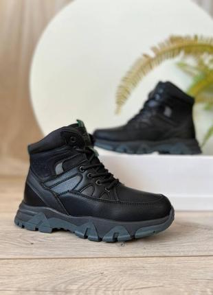 Ботинки зимние с мехом черные 36-41р