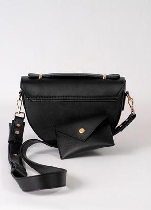 Маленькая черная мини сумка клатч кросс боди через плечо модная красивая женская сумочка2 фото