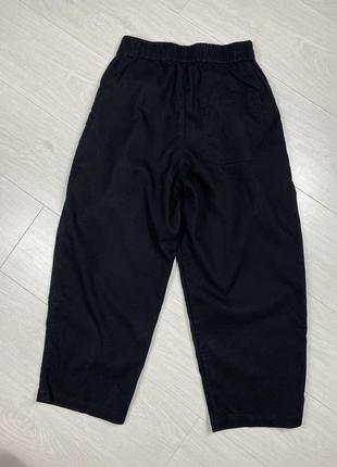 Cos брюки штани джинси бавовняні на резинці широкі в японському стилі чорні базові з кишенями9 фото