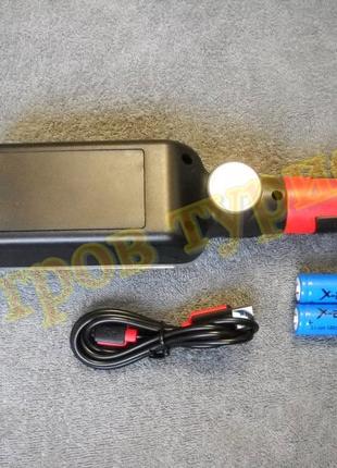 Кемпинговый аккумуляторный фонарь zj-8859-b для сто, гаража с магнитом usb зарядка