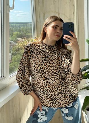 Блуза в леопардовий принт із віскози 1+1=3