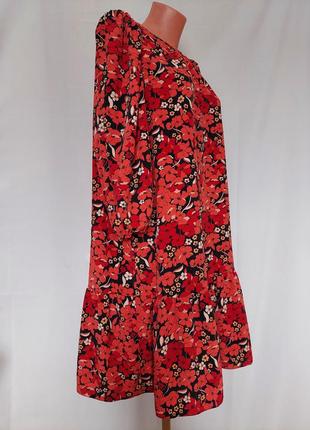 Платье свободного кроя в красный цветочный принт george (размер 14-18)3 фото