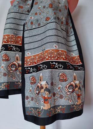 Итальянский винтажный легкий шарфик st.michael (28 см на 141 см)2 фото