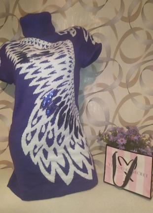 Шикарное теплое платье -туника 46/48р