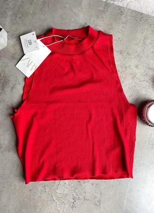 Топ в рубчик zara