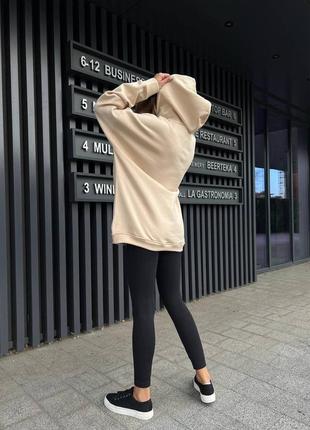 Модна трендова жіноча комфортна стильна красива зручна кофта кофточка худі якісна легка з рукавами бежевий3 фото