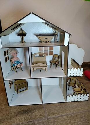 Дерев'яний будиночок домик для ляльок