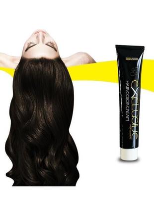 Стойкая крем краска для волос пепельно-тёмный блонд 6.1 εxclusive hair color cream 100 мл2 фото