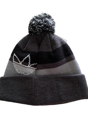 Adidas originals pom 3.0 grey beanie ey0745 unisex оригінал шапка4 фото