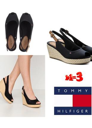 ♥️1+1=3♥️ жіночі босоніжки еспадрильї tommy hilfiger iconic elba basic sling back