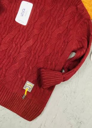 Теплый детский вязаный свитер на зиму ворот под горло3 фото