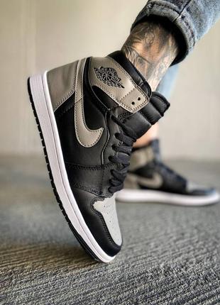 Кросівки nike air jordan 1 high white black grey1 фото